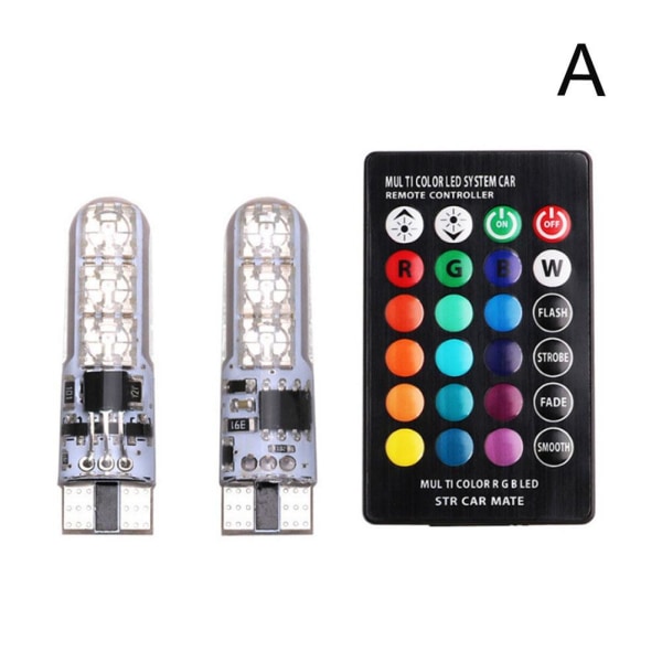 RGB bil sidomarkeringsljus 5050-6SMD Auto Golvdekoration blackA 2 lights+1 remote control