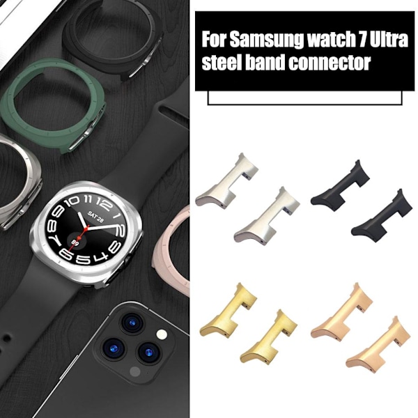 Adapterpar för Samsung Galaxy Watch 7 Ultra 47 mm Metal Connect black For Samsung watch 7 ultra