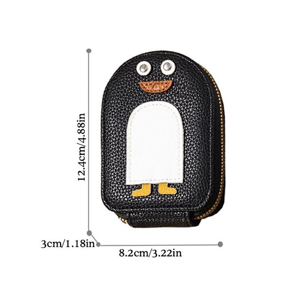 1X Tecknad Pingvin Visitkortshållare PU Myntbörs P1F7 2024 Söt Plånbok S8H6 black ONE-SIZE