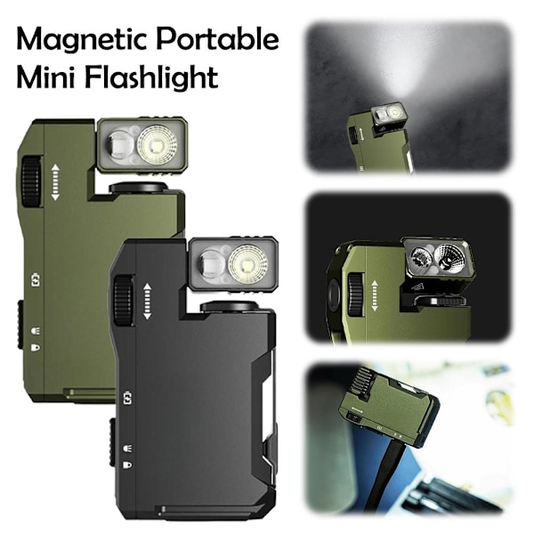 G5 Uppladdningsbar EDC Ficklampa, 400 Lumen Dubbla Ljuskällor Mi Green 1pc