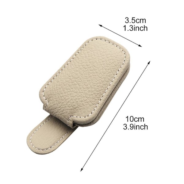 Bilglasögonklämma i Läder Solskydd Solglasögon Kortfäste Tillbehör Hållare Biljett S6p0 grey One size