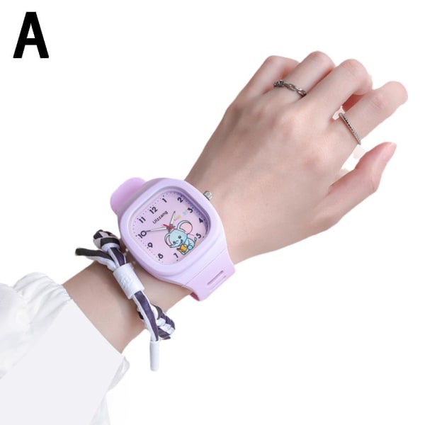 Söt Dumbo Elephant Square Watch Watch för barn St Purple One size