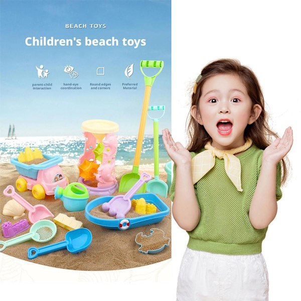 23 st Strand Barn Lek Sandleksaker Pojkar Och Flickor Gräv Sand Lek Set1 23PCS 1set