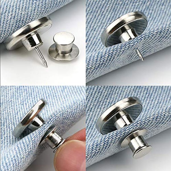 1 st Infällbara Jeansknappar, Justerbara, Avtagbara och Spikfria Metallknappar null H