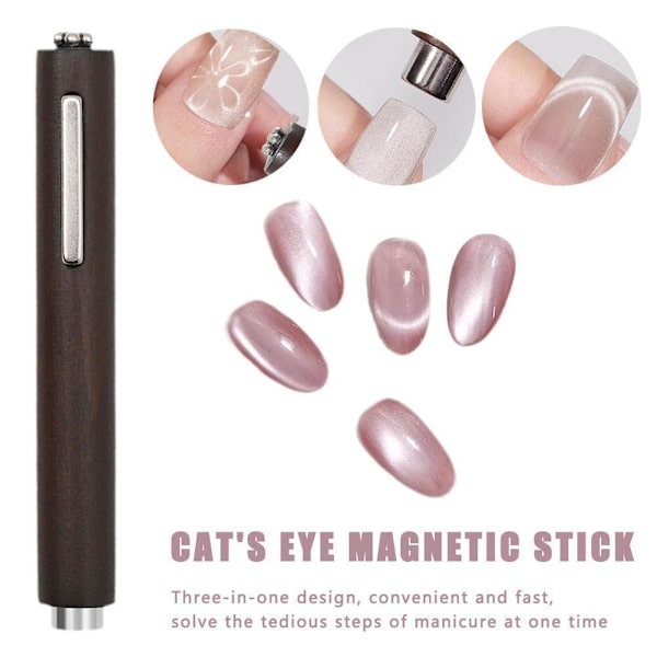 3 I 1 Multifunktionell Magnetisk Kattöga-sticka För Nagelkondesign Nagelverktyg S9