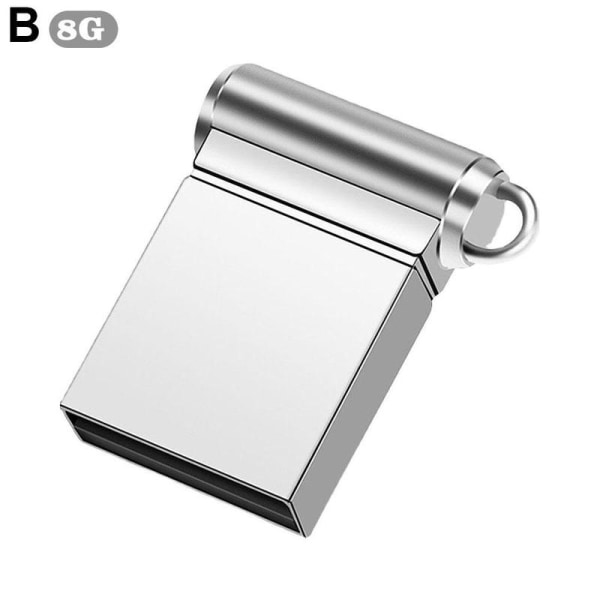 weiyufang Mini USB Flash Drive Bärbar Memory Stick Metal Pen D silverB 8GB