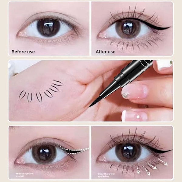 Svart Eyeliner Flytande Penna Brun Vattenpenna Hållbar Färgläggning Inte E black 2ml