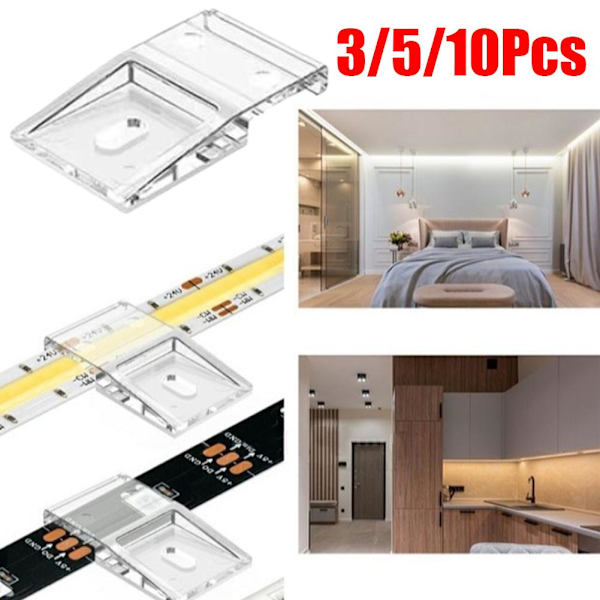 3/5/10 st Ljusslinga Monteringsklämma LED Fäste Hållare Kabelorganiserare Hom I4C8 transparent 10pcs