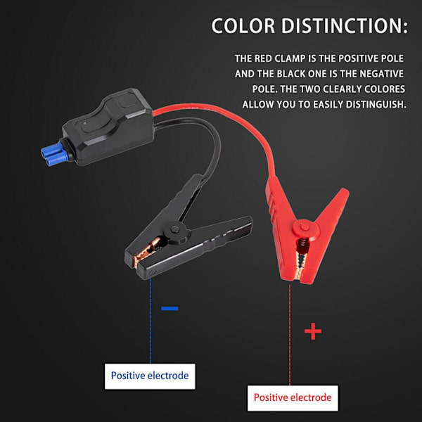 Startkabel EC 5 Kontakt Alligatorklämma Booster Batteri Bil Jump Starter G6