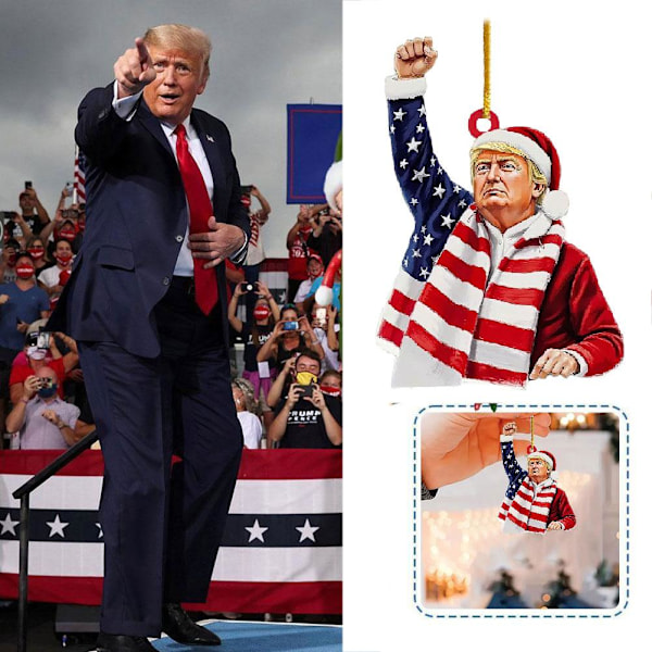 Julgransprydnad Patriotisk Dekor 2024, 2D Akrylhänge med AA 1pcs 2pcs