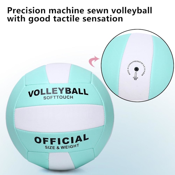 Molten Storlek 5 Volleyboll Mjuk Spel Tävling Sommar Beachvolleyboll L4Q1 Pump+Gas needle+Net bag 1 set
