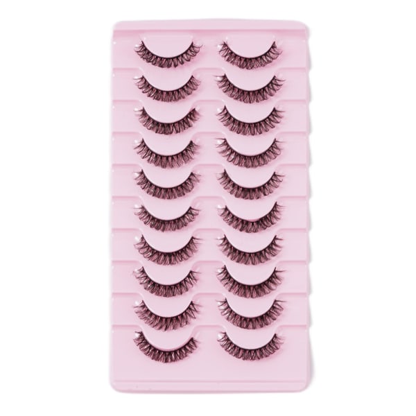 10 Par Ryska Ögonfransar D Mink Falska R0F9 Hela Ögonfransar UK E2Y0 DH06-01 10 pairs