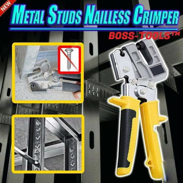 NYA Metalliska Spiklösa Crimpverktyg för Gipsväggar silver one-size
