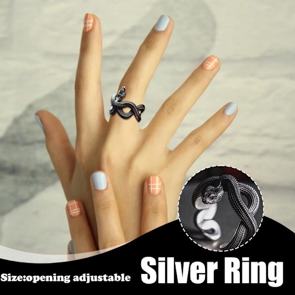 Mode Silver Orm Smycken Gåva Kvinnor/Män Fest 6-10 Sz N4H3HOT