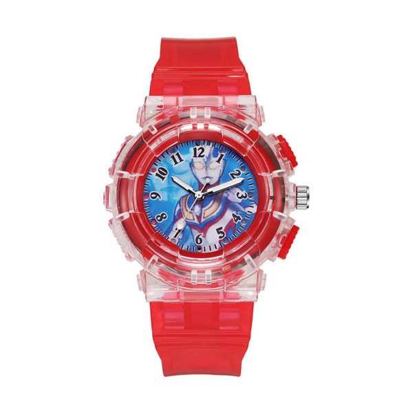 Cartoon Kids Spiderman Watch LED Light Barnklockor för pojkar Gir L One size