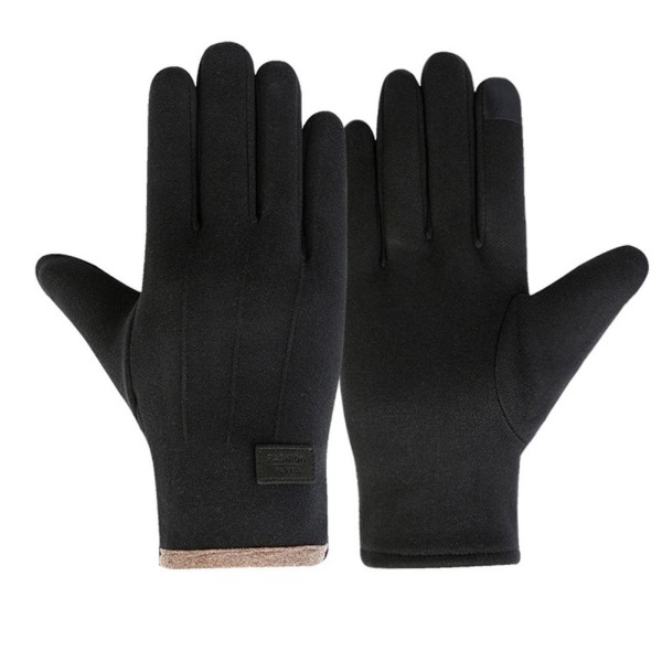 Vintercykelhandskar för män Pekskärm Varma handskar för kallt väder black L