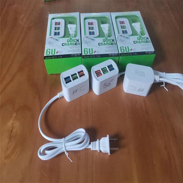 Universal laddare för smartphone, 6 USB-portar, laddningsstation