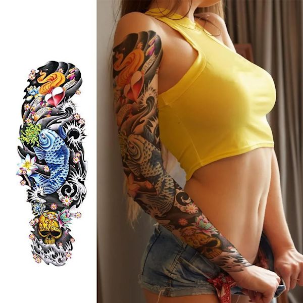 Helarms-tatuering med vattentäta tatueringsdekaler Helarmsimitation Tatuering R0 QB-3003 1pcs