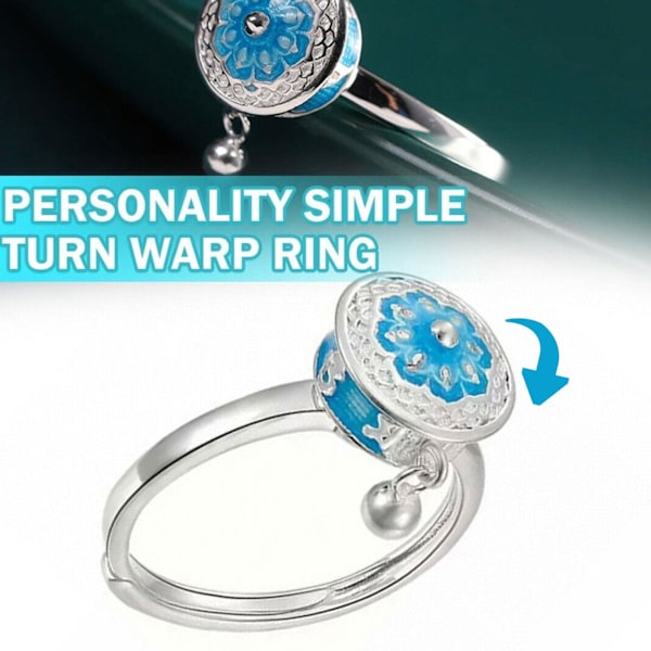 Silver Retro Ring Ångestlindringsring Justerbar Roterande G.V5 Ring Fidget X9S2