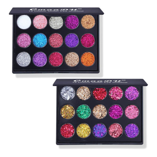 15 Färger Paljett Högpigmenterad Ögonskugga Ögonmakeup Skuggpalett E8I5 02 6.5g