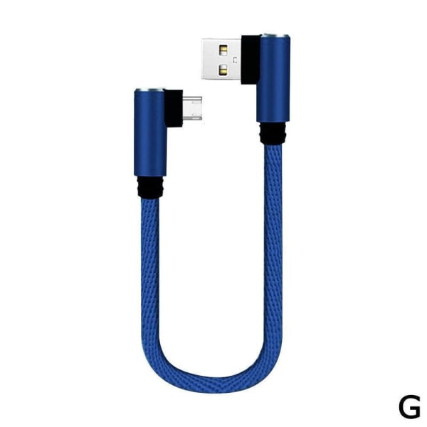 25cm Kort Laddningskabel Armbåge USB C Typ C Micro USB 8Pin Kabel blue for micro