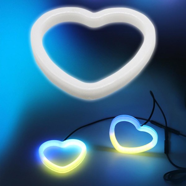 Rgb Färgglada Kärlek Led Modifierade Bilstrålkastare Kärlek Dekorativ App Mobil Bluetooth Bländare C4n8
