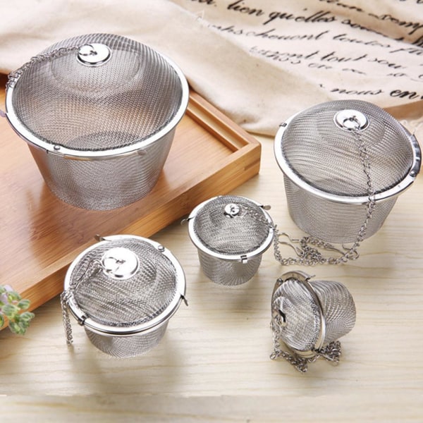 5 storlekar rostfritt stål tesil Infuser Soup Hot Pot Filter silverA 4.5cm
