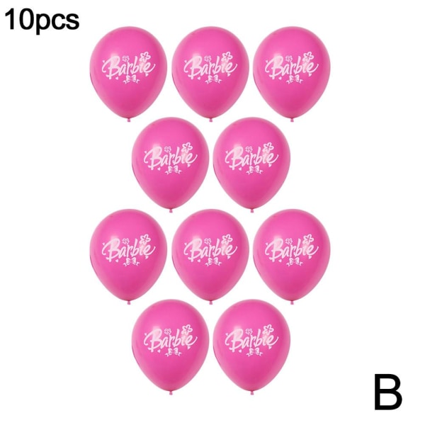 Barbie rosa svart mönster printed ballong latex ballonger för chi rose red 10pcs