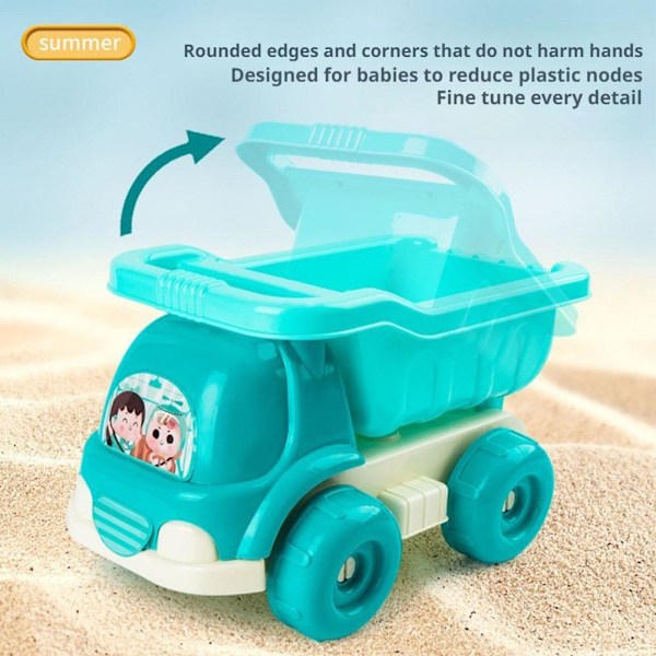 Sommarstrandleksaker Kit för Barn Sandset Strandspel Leksak Hinkar S Green 1set
