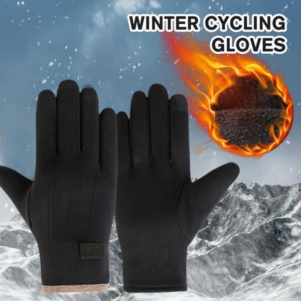 Vintercykelhandskar för män Pekskärm Varma handskar för kallt väder grey M
