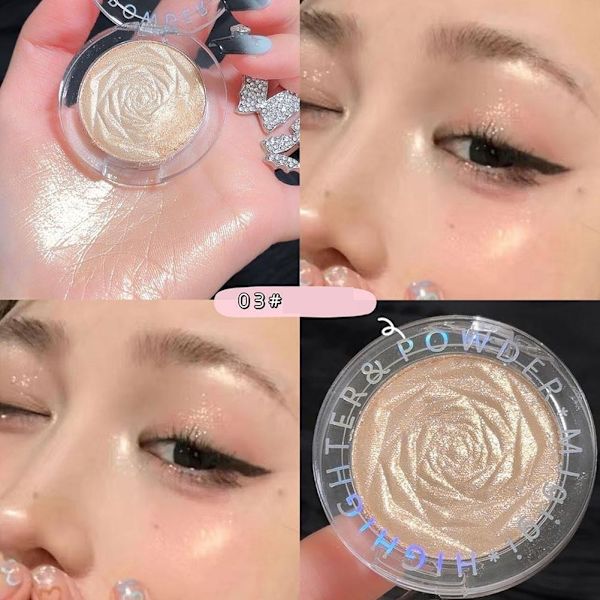 Diamant Highlighting Och Contouring Allt-I-Ett Skiva Naturligt Glitter Ljusare Modifiering P2M5 02 # Crystal Diamond 2.8g
