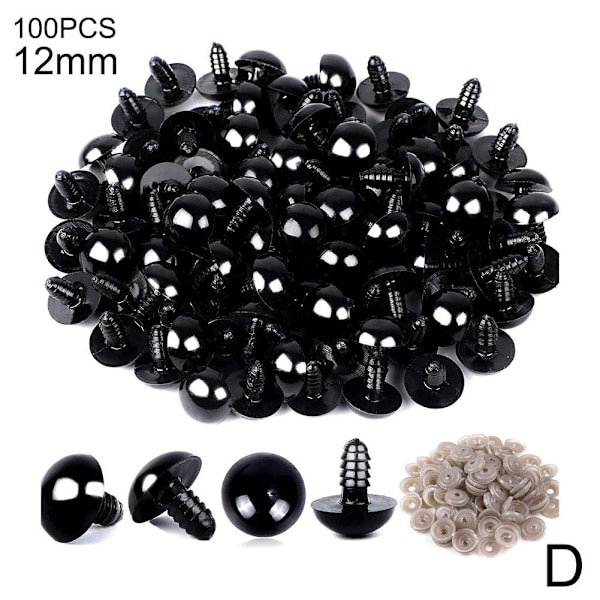 100 st Plast Säkerhetsögon Mjuka Leksaker Björnar Dockor Djur Tillverkning Hantverk 10mm 100pcs/bag