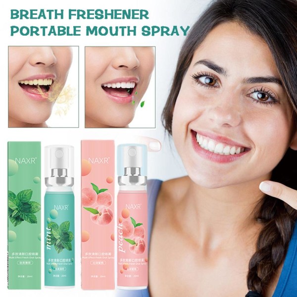 Peppermint Fresh Breath Spray Pocket Sockerfri Oral Breath Fres pink 20ml