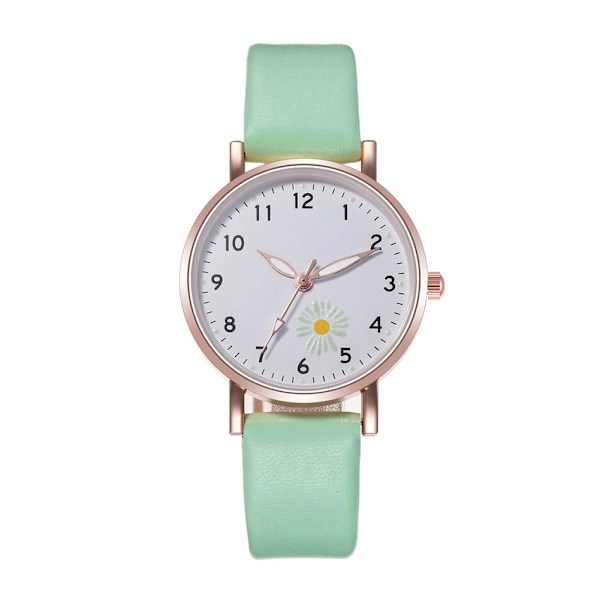 Lysande Klocka Nattlysande Kvinnor Söt Läder Enkla Klockor Liten Urtavla Quartz J4O3 Light Green One size