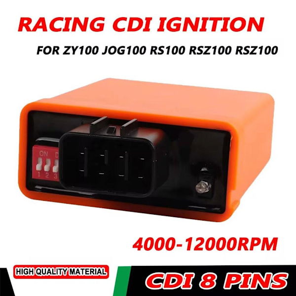 8 PIN CDI Racing Tändning Moped 4000-12000RPM För ZY100' J9N3 E8M8