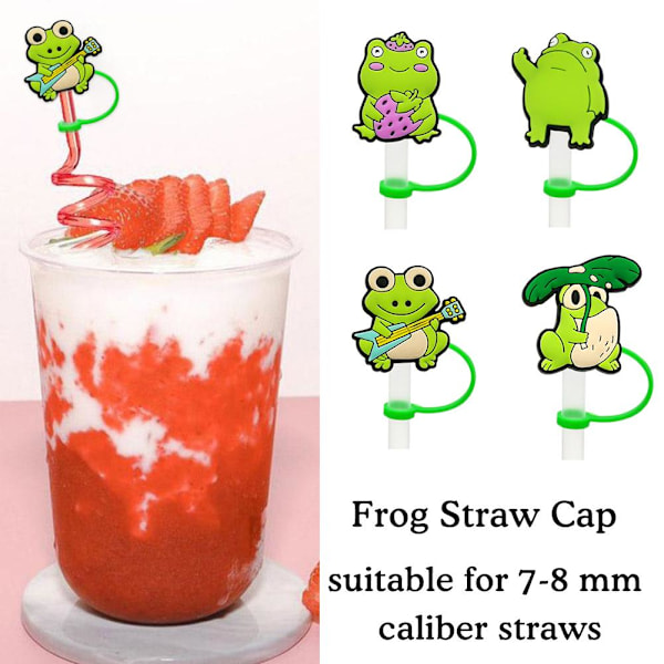 Straw Toppers Cute Frogs Lovely Straw Airtight Dust Cap Splash P D 1pc