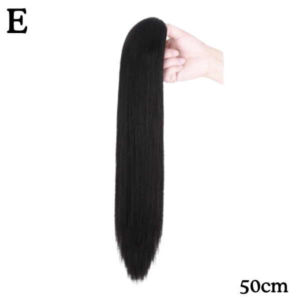 Hästsvansklämma i hästsvans Riktigt naturligt som mänskligt hårförlängning blackbrown 50cm