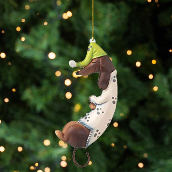 Tax Dog Christmas Ornament -Xmas Tree Hanging Pendant- Par Mix-ColorC C