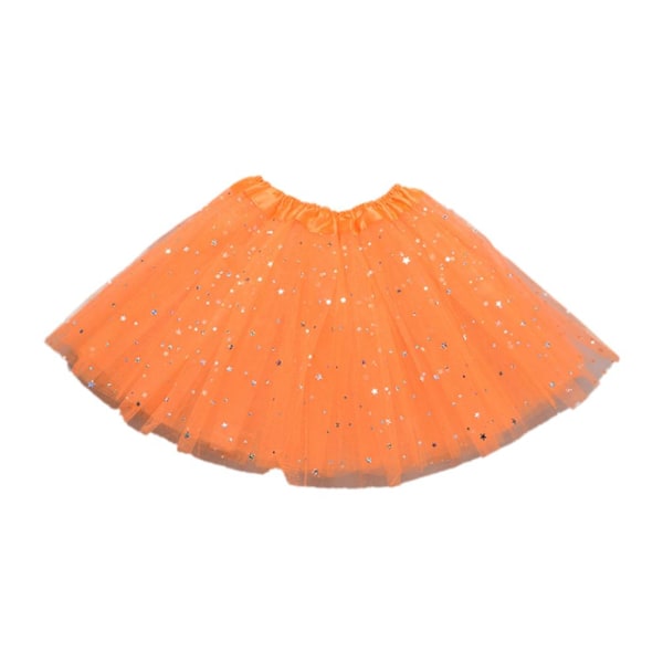 Glitter Barn Mesh Kjol Flickors Dansuppvisning Halv Kjol M5Y7 Kropp L4L5 orange 1pcs