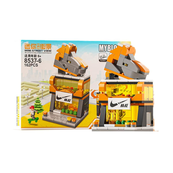 City Building Blocks Leksaker Mini Street View Montering Toy Urban Supermarket one-size