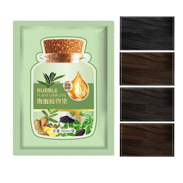 30 ml Naturlig Växtbaserad Hårfärg, Rent Växtbaserat Extrakt För Grått Hår❀. Bubbla Y9T4 coffee 30ml