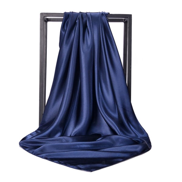Stor Satin Silk 90x90 cm Fyrkantig Solid Vanlig Nautical Head Neck black 90*90cm