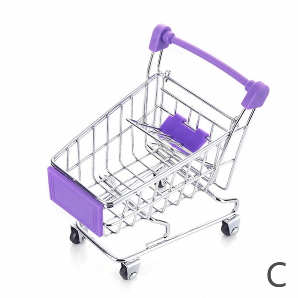 Mini Metal Barn Shopping Handvagn Varukorg Barn Låtsaslek Ki purple one-size