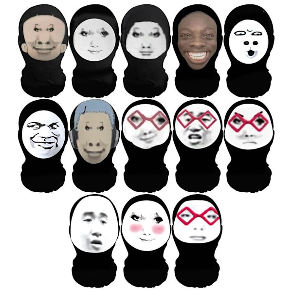 Rolig 3D Balaclava Mask Sömlös Design Parodi Ansiktstryck Mask Passar Alla Sidor Cosplay Huvudbonad Pullover Drake Emoji Balaclava 006 1pc