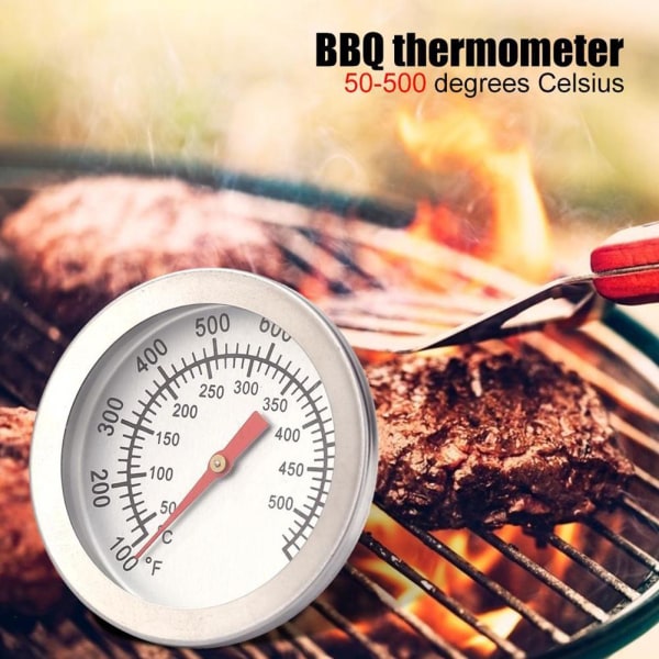 Stål Grill BBQ Rök Grill Termometer Temperaturmätare Till