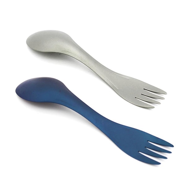 Utomhus Camping Picknick Titan Sked Bestick Gaffel Lättvikt Gaffel Spork Portabel A8U4
