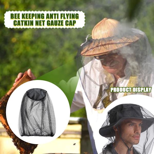 1/5/10 Mygga Mygg Insekt Hatt Bug Mesh Huvudnät Ansiktsskydd Y0H7 blackA One-size 10pcs