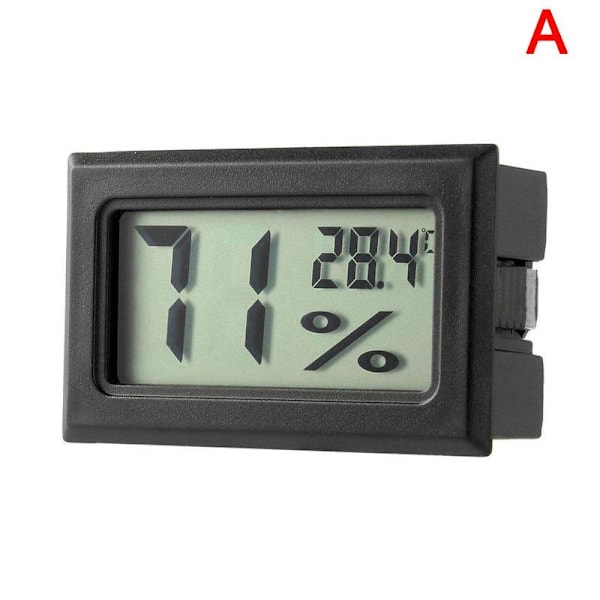 Digital hygrometer LCD termometer hygrometer vivarium orm black One-size