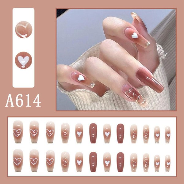 24st Nail Art Fake Nails DIY Fake Nail French Bling Finger Nail 6 one-size