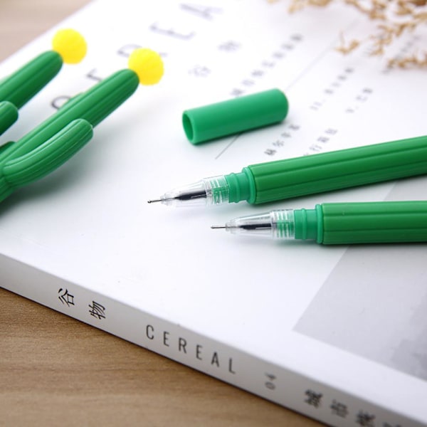 1/2X Söt Cactus Design Gel Penna Skrivpenna Office School Gift S greenA null